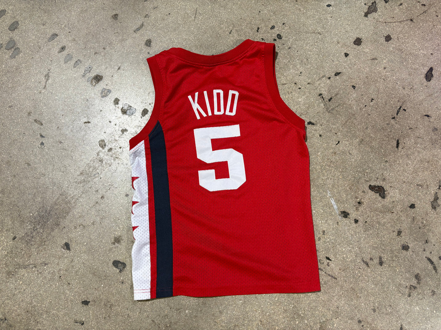 Kids New Jersey Nets #5 Kidd Basketball Jersey - Red Size Kids Medium