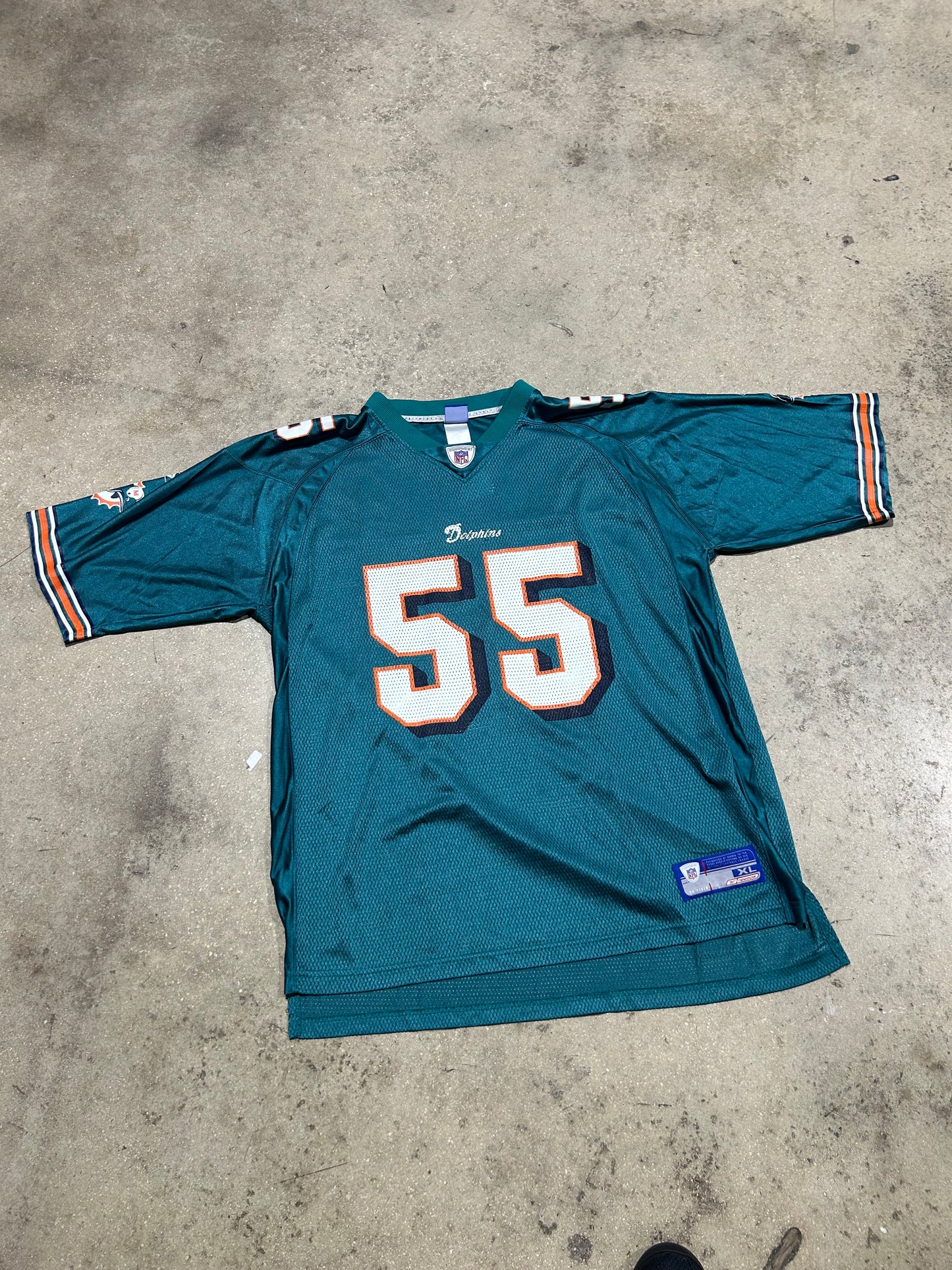 Reebok Miami Dolphins Seau #55 Jersey - Teal Size XL