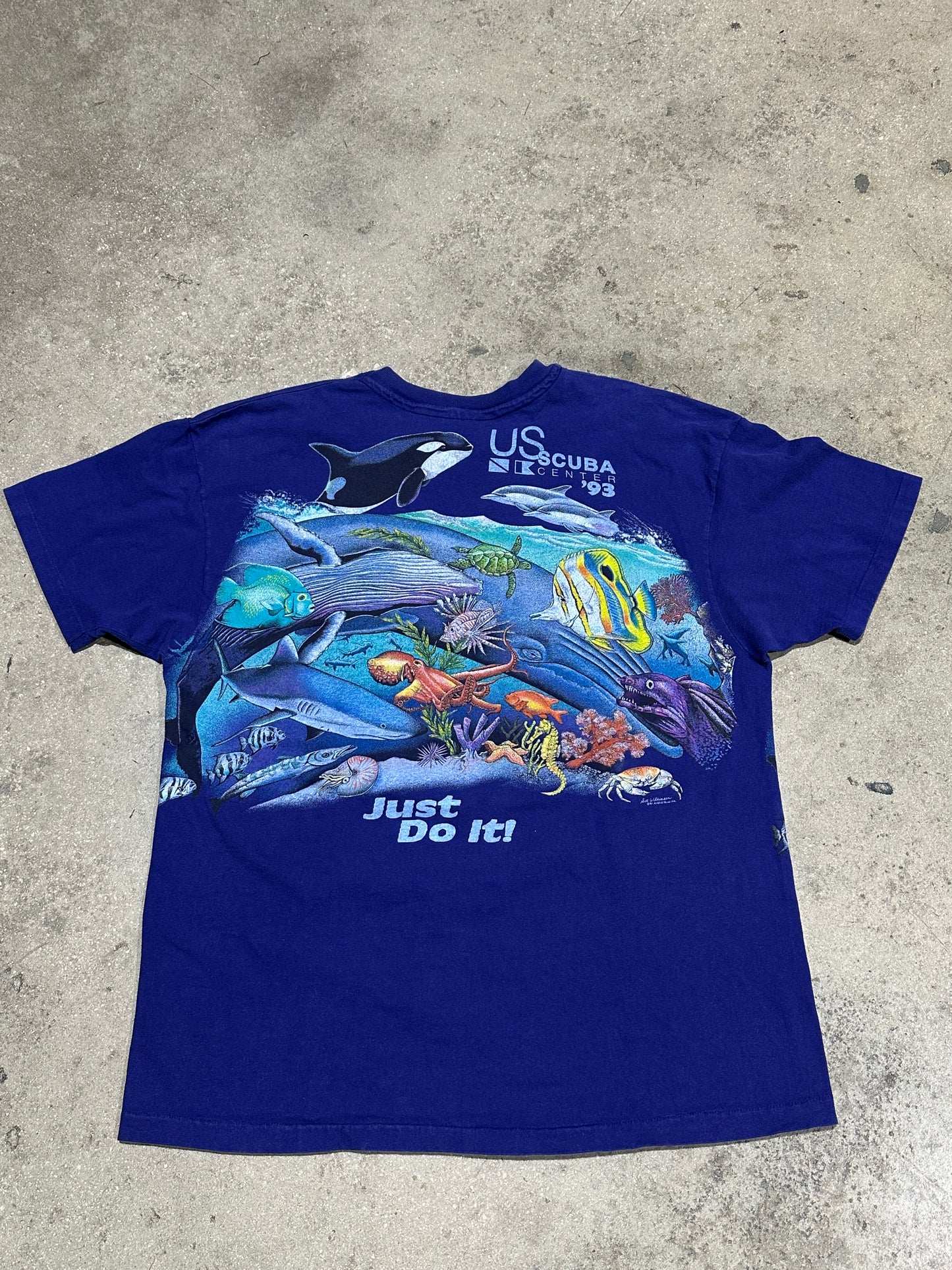 1993 US Scuba Center AOP Tee - Navy Size XL
