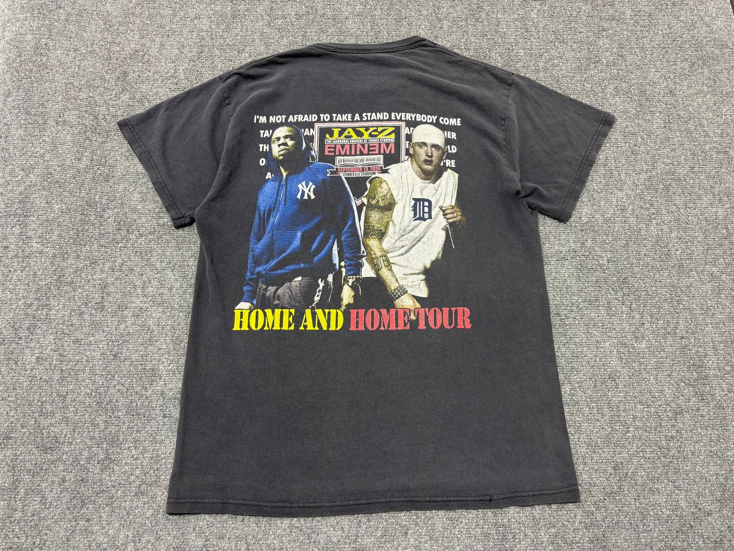 2010 Jay Z & Eminem Home and Home Tee - Faded Black Size Large