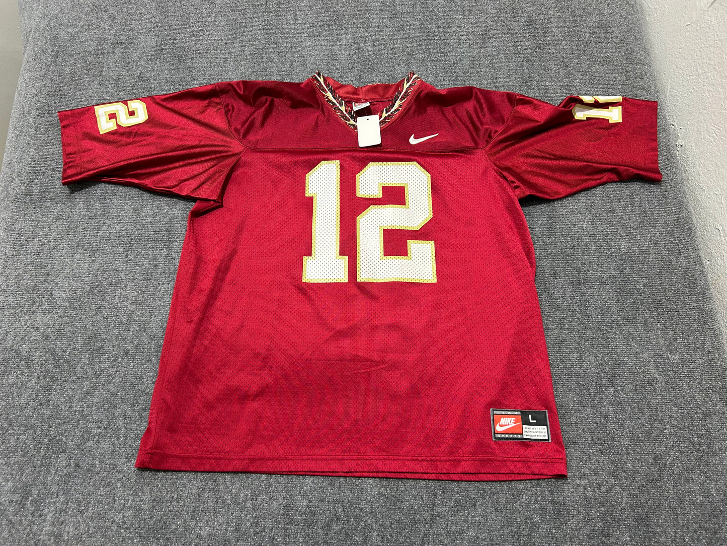 FSU #12 Football Jersey - Garnet Size Large