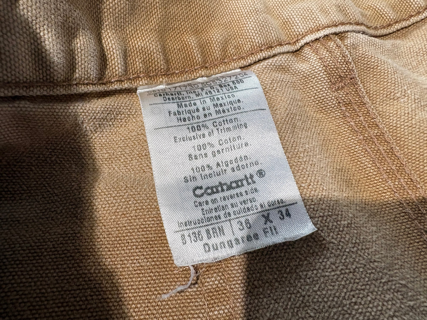 Carhartt  Painted Double Knee Pants - Khaki Size 36 x 34