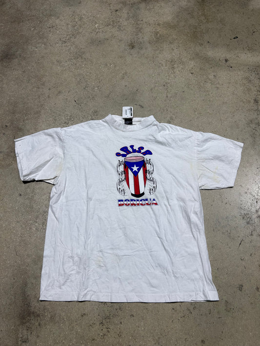 Salsa Boricua Tambor Tee - White Size XL