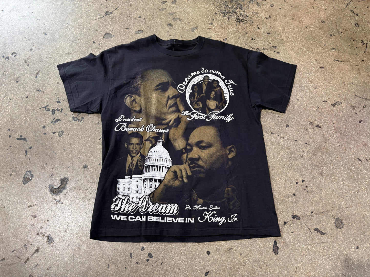 The Dream We Can Believe In MLK / Obama Tee - Black Size Large