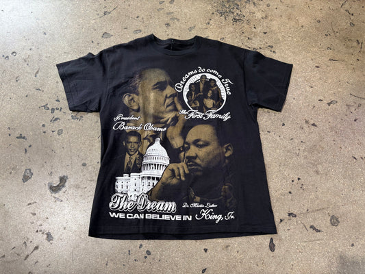 The Dream We Can Believe In MLK / Obama Tee - Black Size Large