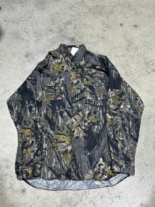 Columbia Mossy Oak Camo Button Up - Brown Size XL