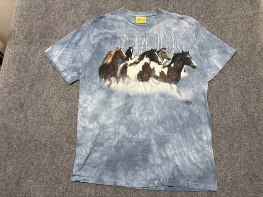 The Mountain Horses In the Snow Tee - Blue Size XL