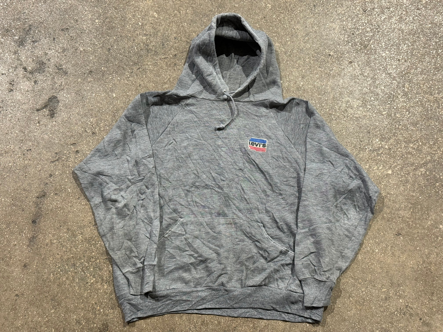 80s Levis Hoodie - Grey Size Small