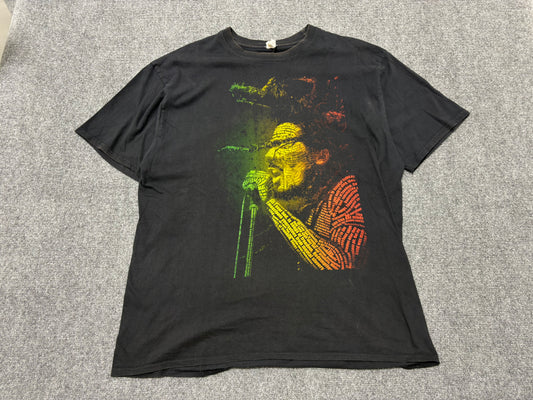 Bob Marley Redemption Song Calligram Tee - Black Size XL