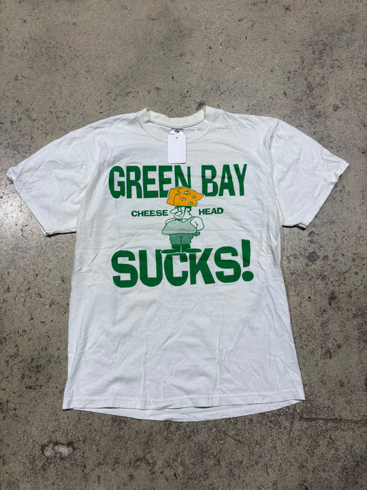 Green Bay Cheese Heads Suck Tee - White Size XL