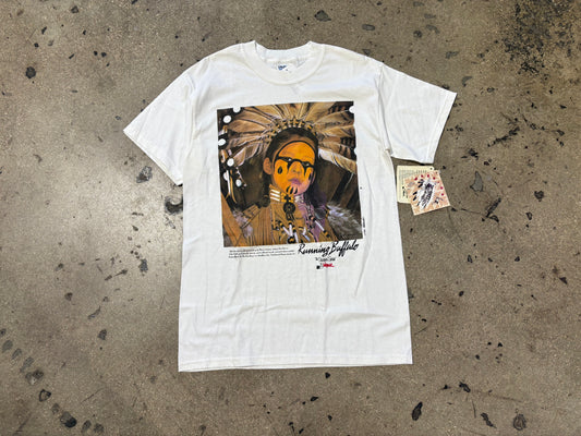 Running Buffalo Native American Girl Tee - White Size Medium