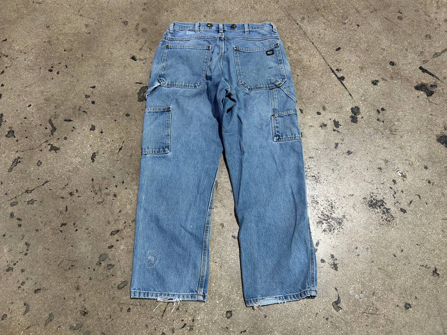 Thrashed Key Double Knee Carpenter Jeans - Blue Size 34