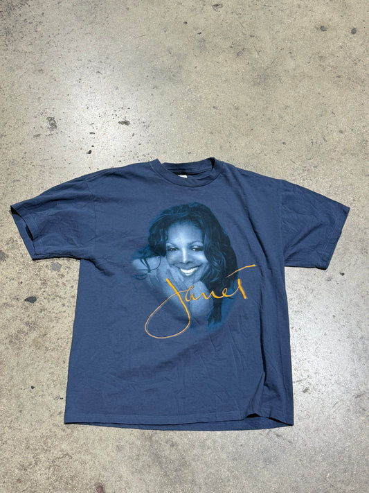 2002 Janet Jackson All For You Tour Tee - Dull Blue Size XL