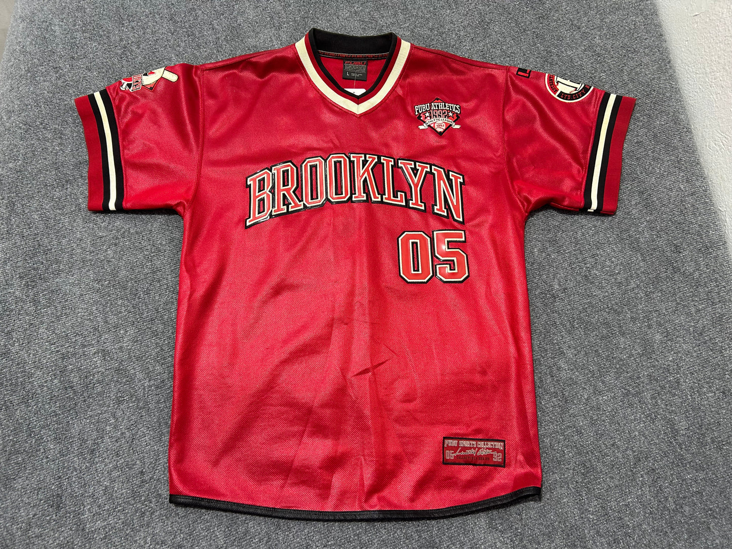 Fubu Pullover Baseball Jersey - Red Size Large