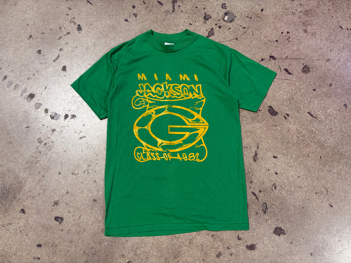 1982 Miami Jackson High Class Tee - Green Size Large