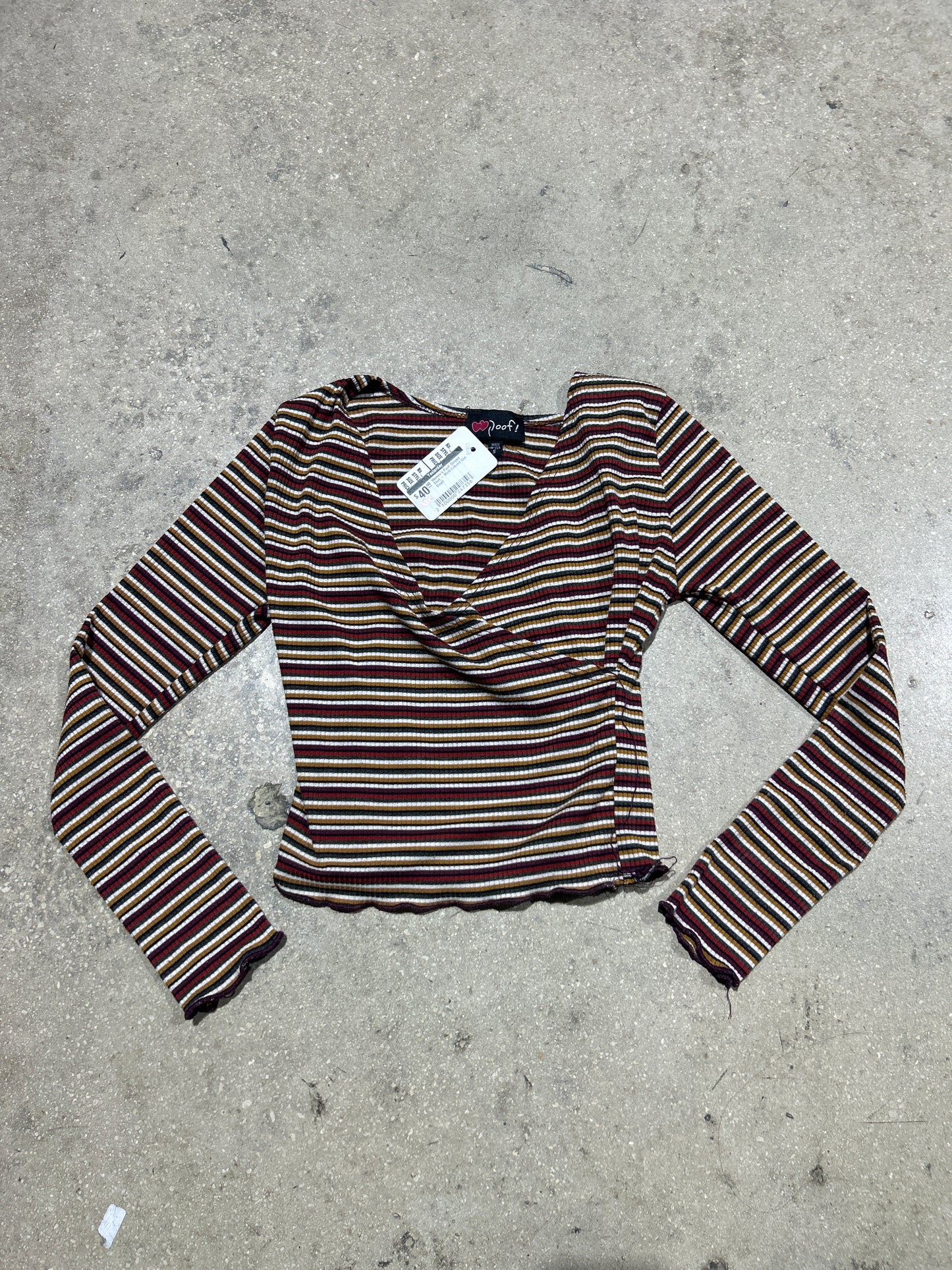 Women's Poof! Striped Shirt - Multi Colored Size Small