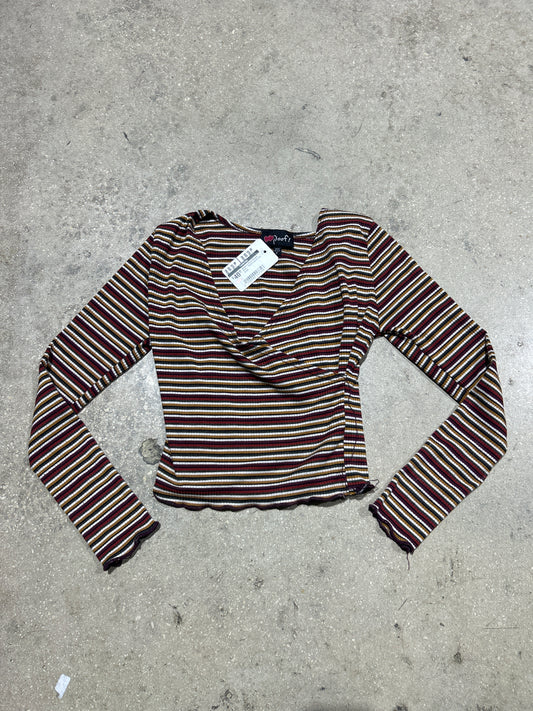 Women's Poof! Striped Shirt - Multi Colored Size Small