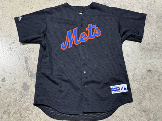 Majestic New York Mets Glavine #47 Jersey - Black Large