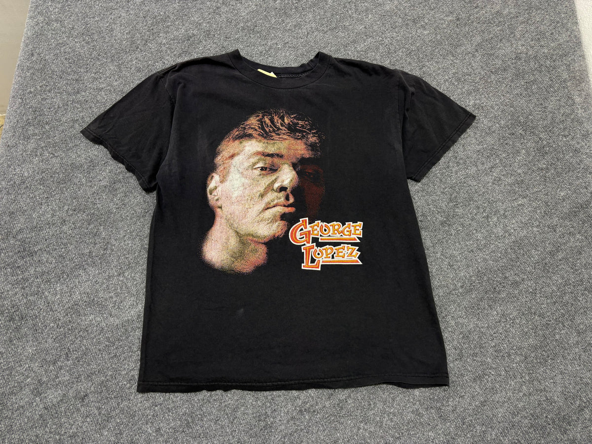 George Lopez Big Face Rap Style Tee - Black Size Large