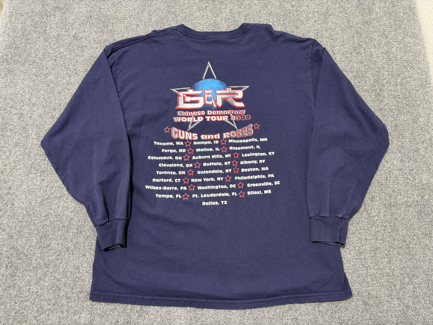 2002 Guns n Roses Chinese Democracy Tour Long Sleeve - Navy Size XL