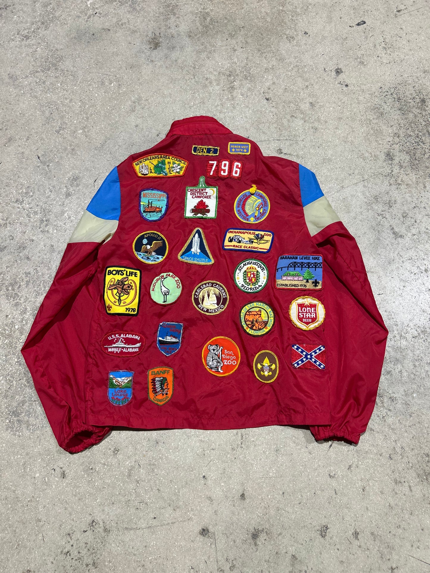 Nylon Patched Up Jacket - Red Size Small(con)