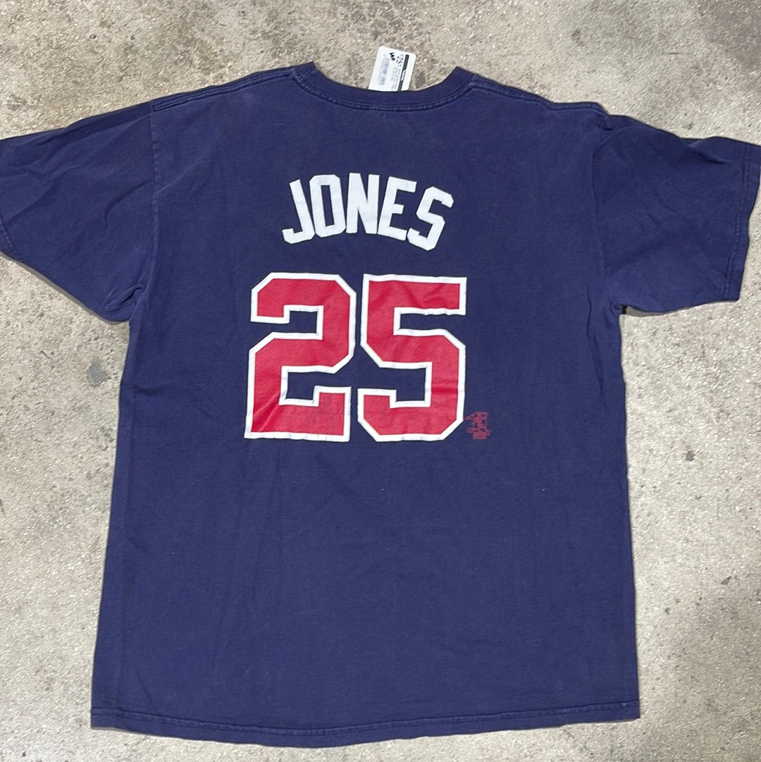 Atlanta Braves Chipper Jones #10 Tee - Navy Size XL (22.5 x 26)