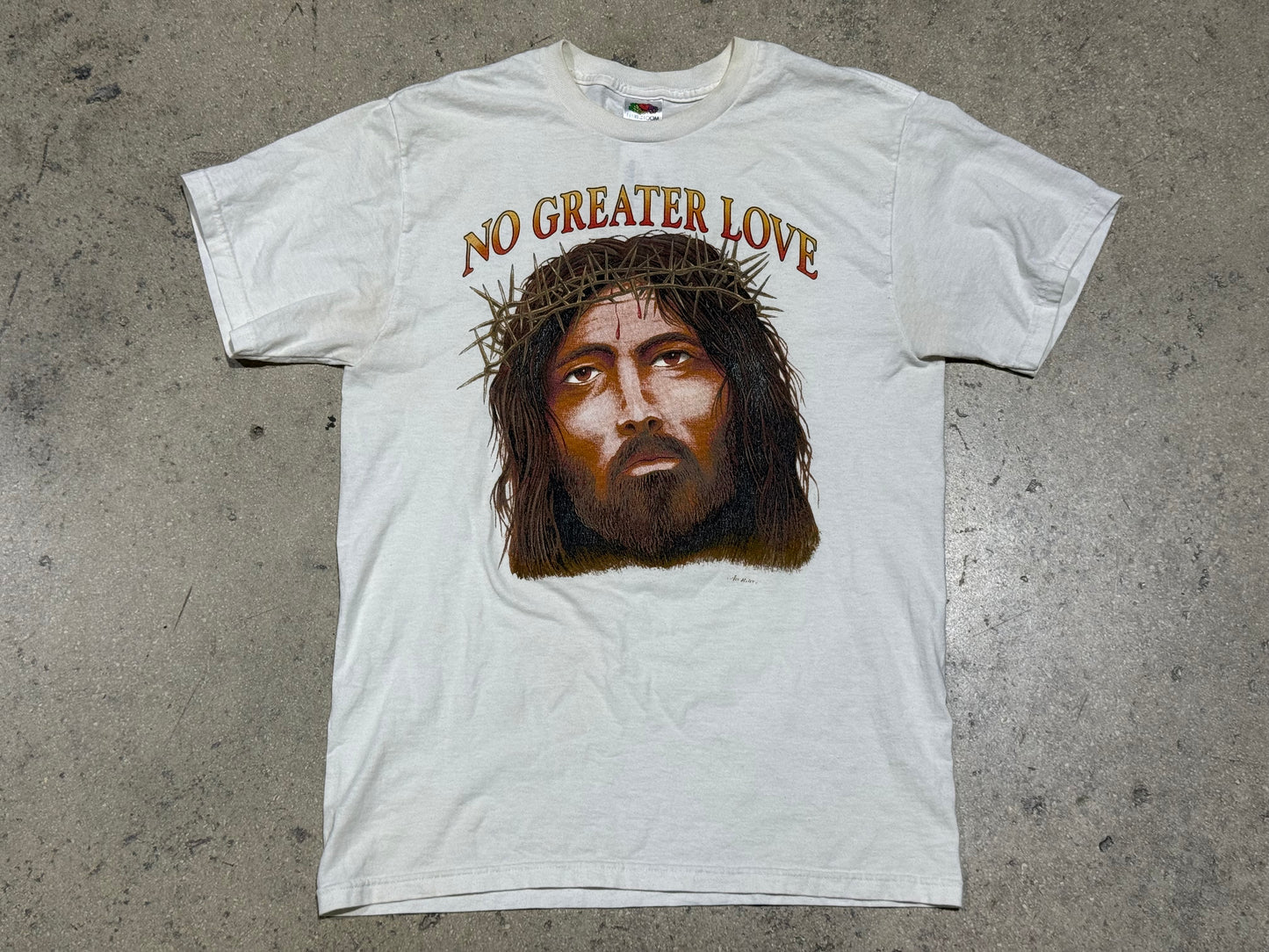 Jesus No Greater Love Tee - White Size Medium