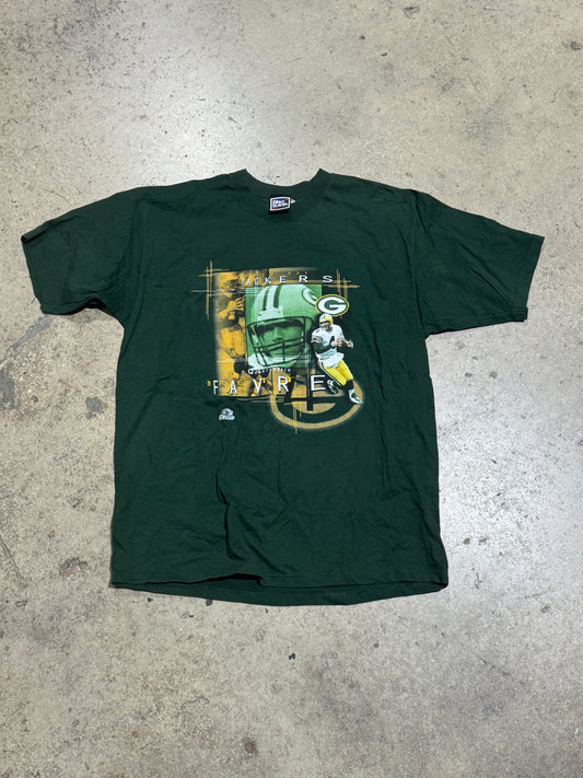 QB Brett Favre Green Bay Packers Tee - Green Size XL