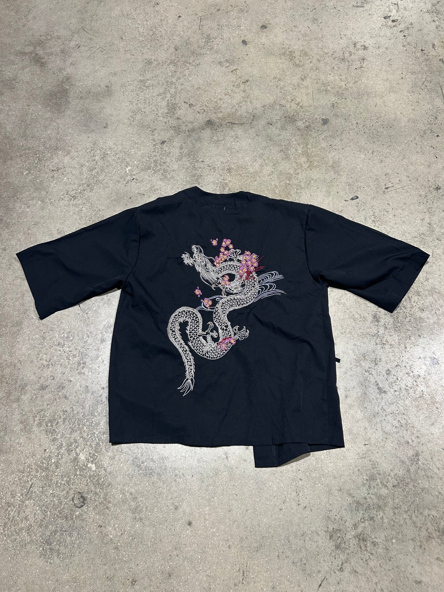 Womens Dragon Kimono - Black Size Medium