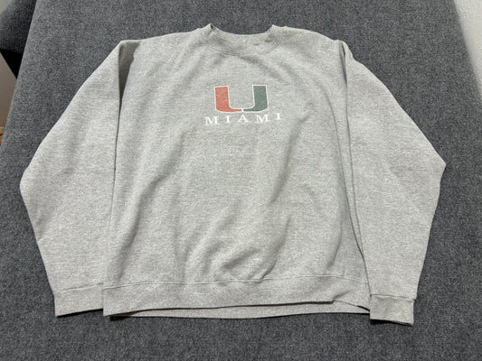 Adidas University Of Miami Crewneck - Grey Size XXL