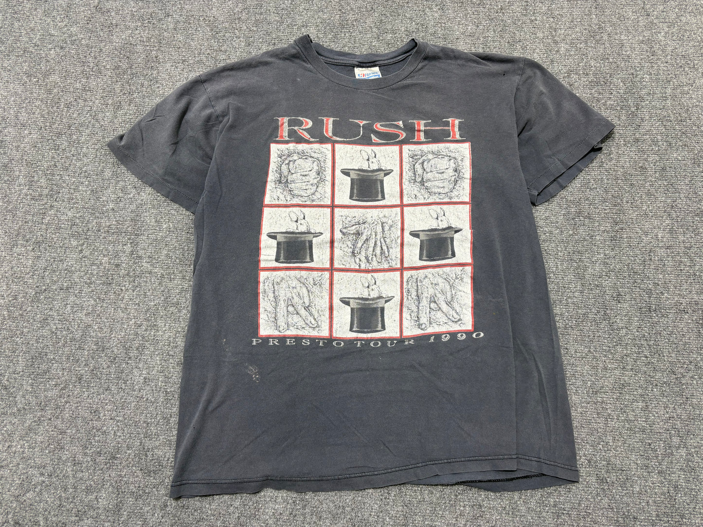 1990 Rush Presto Tour Tee - Faded Black Size XL