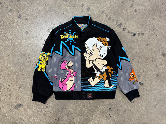 JH Design The Flintstones Racing Jacket - Black Size Youth Large