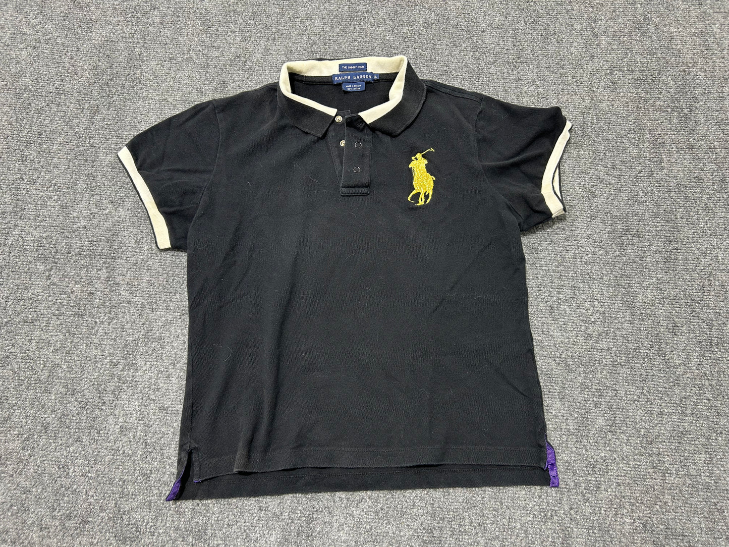 WMNS Ralph Lauren Big Horse Skinny Polo - Black Size XL(con)