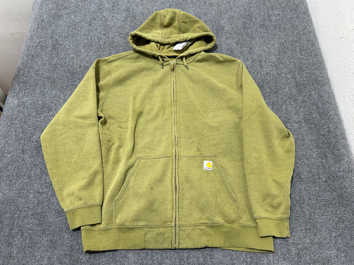 Carhartt Zip Up Hoodie - Light Olive Size XL