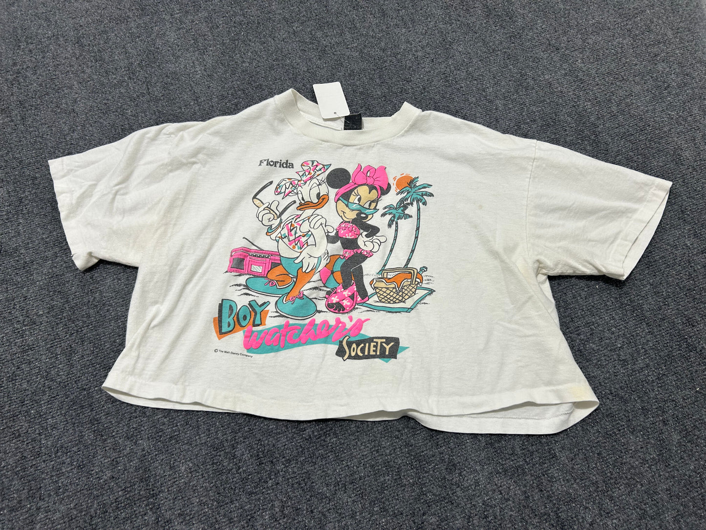 Daisy Duck & Minnie Cropped Tee - White Size Large