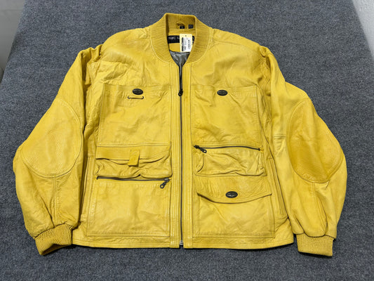 Marc Buchanan Pelle Pelle Leather Jacket - Yellow Size XL