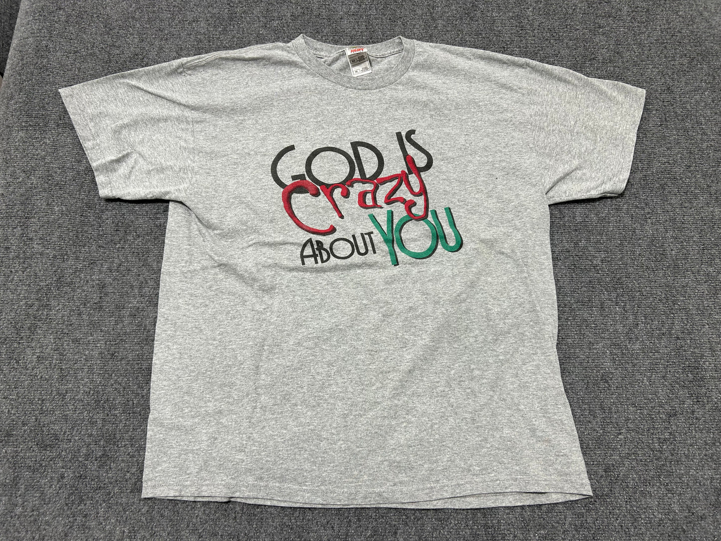 God Is Crazy About You Tee - Gray size XL