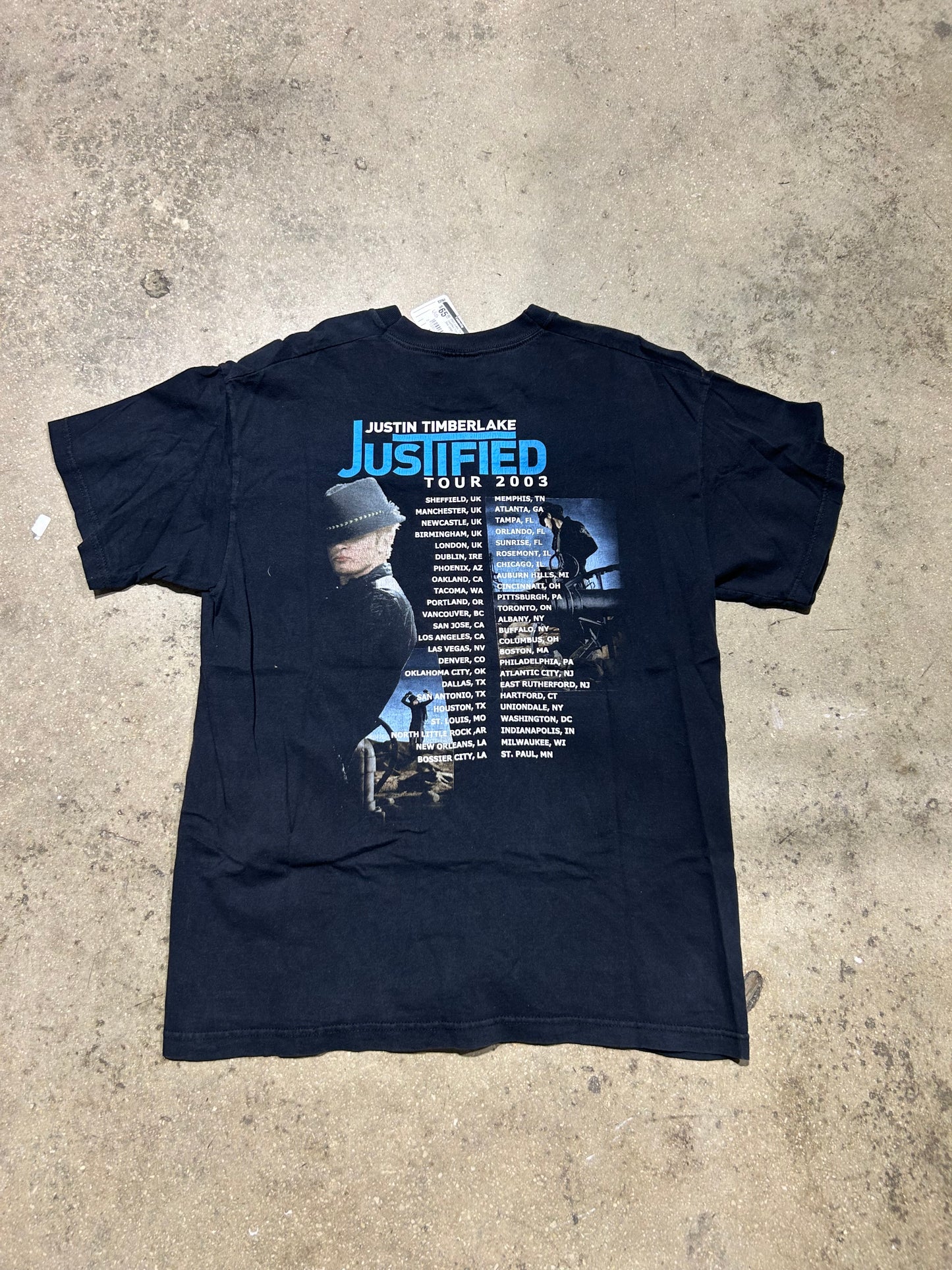 2003 Justin Timberlake Justified Tour Tee - Black Size Large