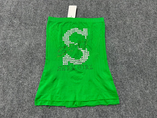 Summer Dream Studded Sexy Girl Tube Top - Green One Size
