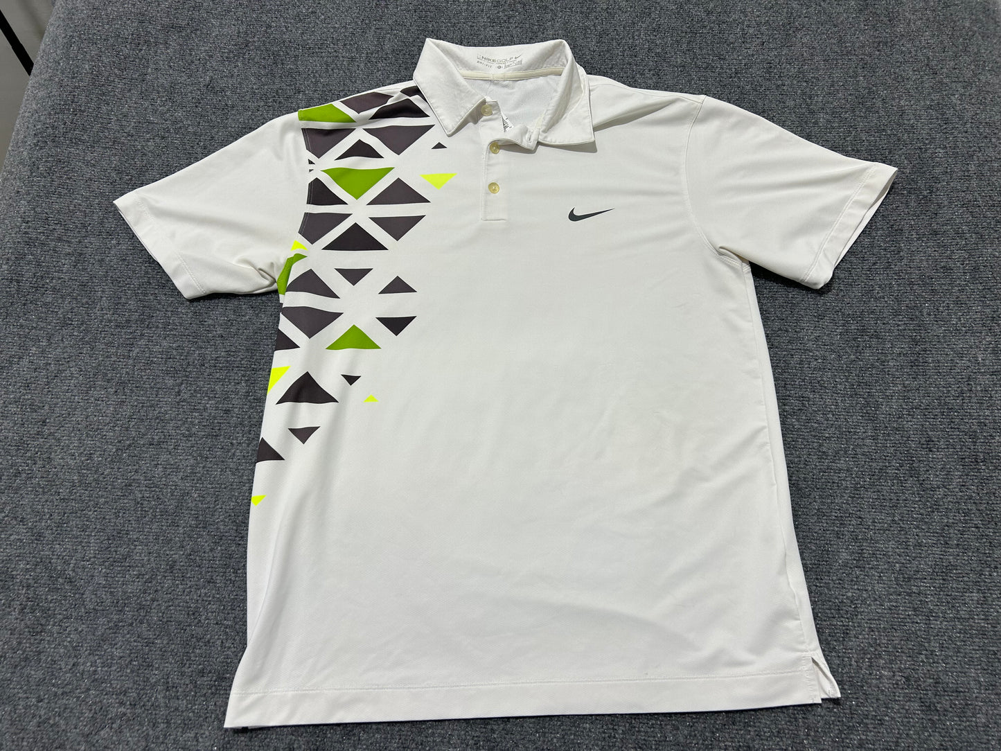 Nike Geometric Golf Polo - White Size Medium