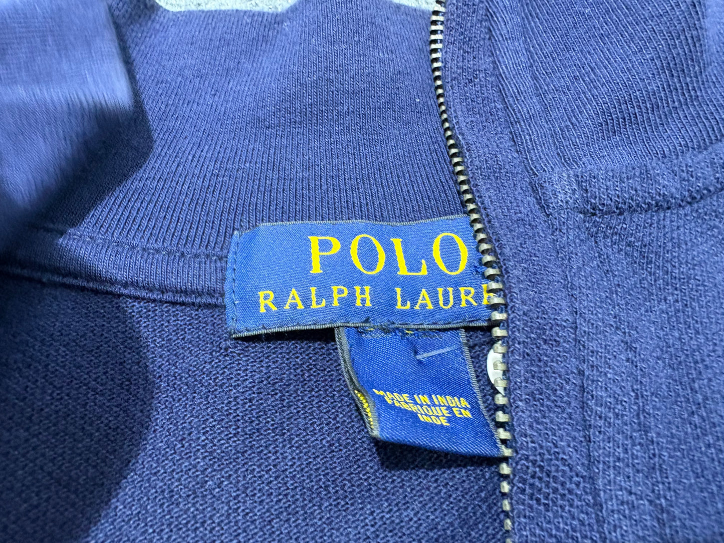 Polo Ralph Lauren Quarter Zip Shirt - Blue / Yellow Size Small
