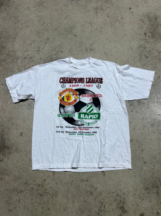 1997 Champions League Man U Rapid Tee - White Size XL
