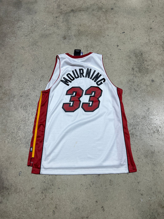 Adidas Miami Heat Mourning #33 Jersey - White Size XL