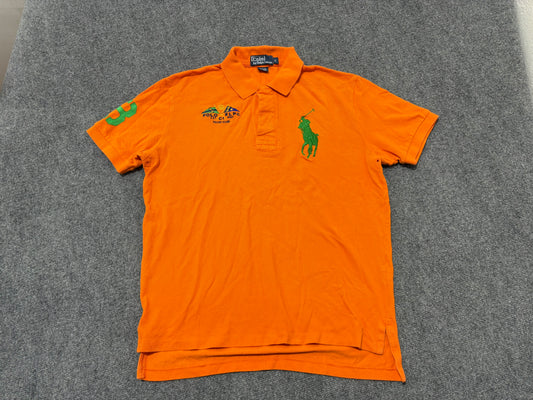 Polo Ralph Lauren Yacht Club Polo Shirt - Orange / Green Size Large