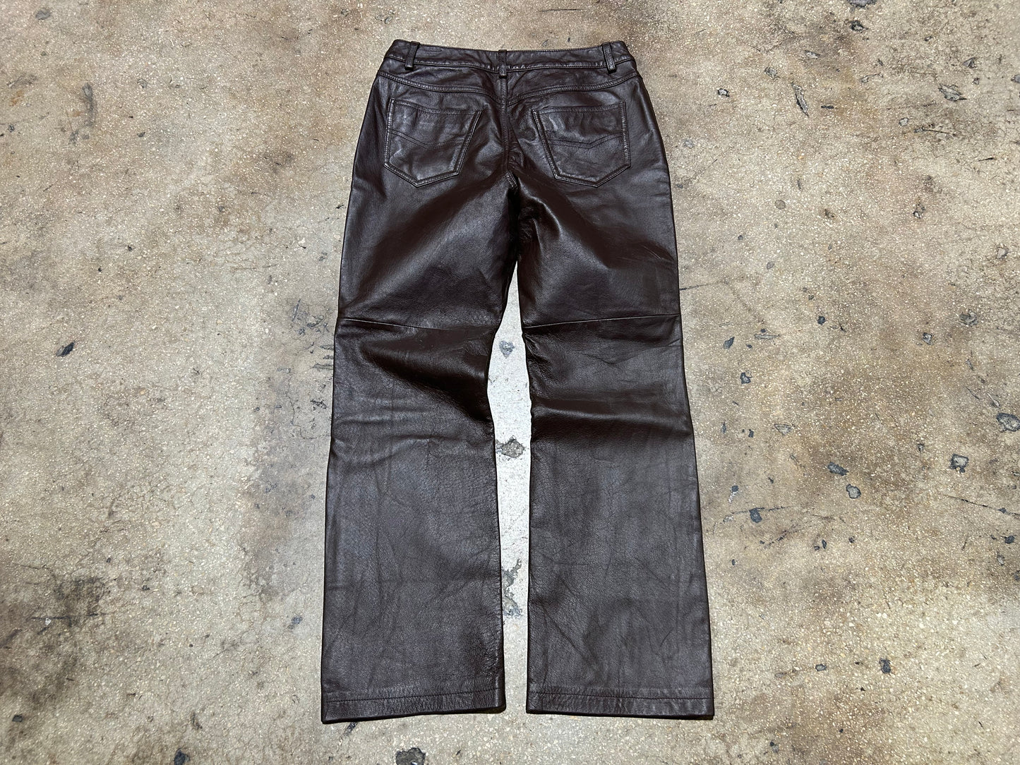Womens Newport News Leather Pants - Brown Size 8