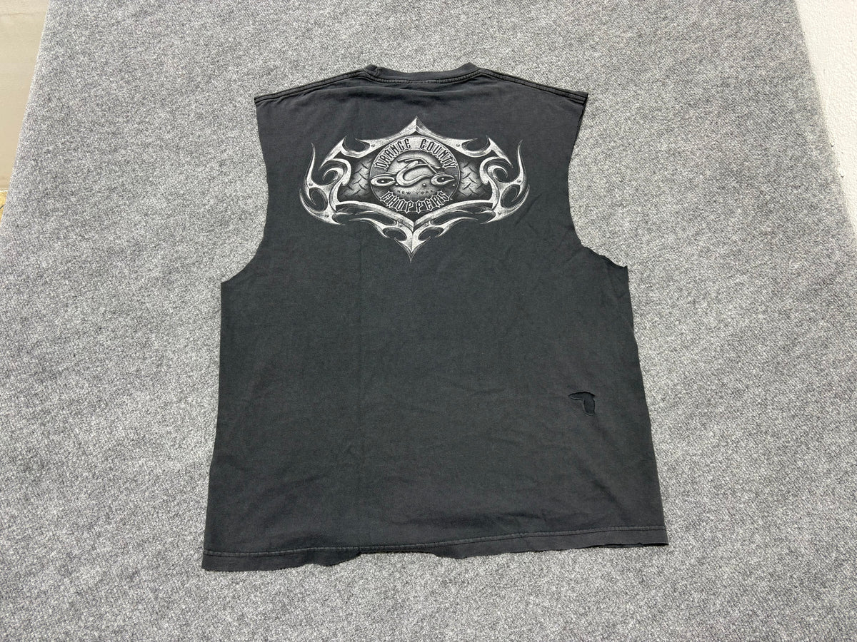 OCC Orange County Choppers Cutoff Tee - Faded Black Size XL