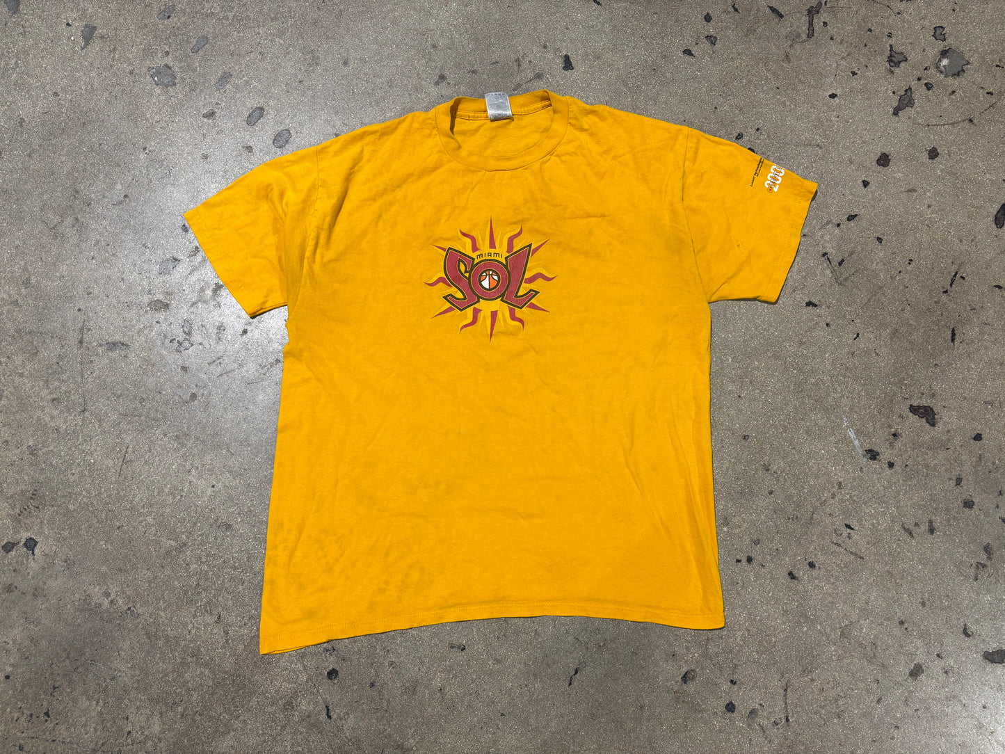 2000 WNBA Miami Sol Tee - Yellow Size XL