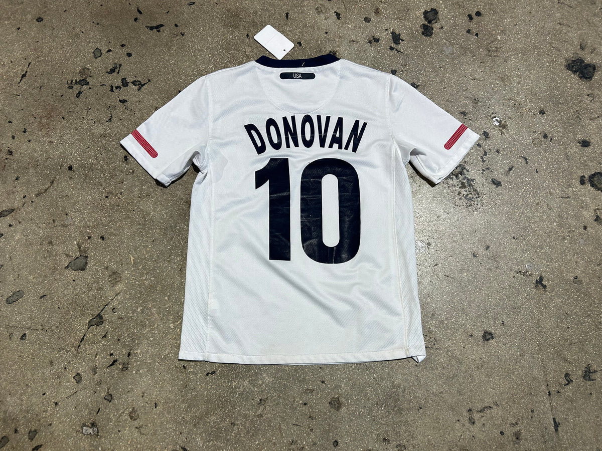 Team USA  Donavan #10 Soccer Jersey - White Size Kids Medium
