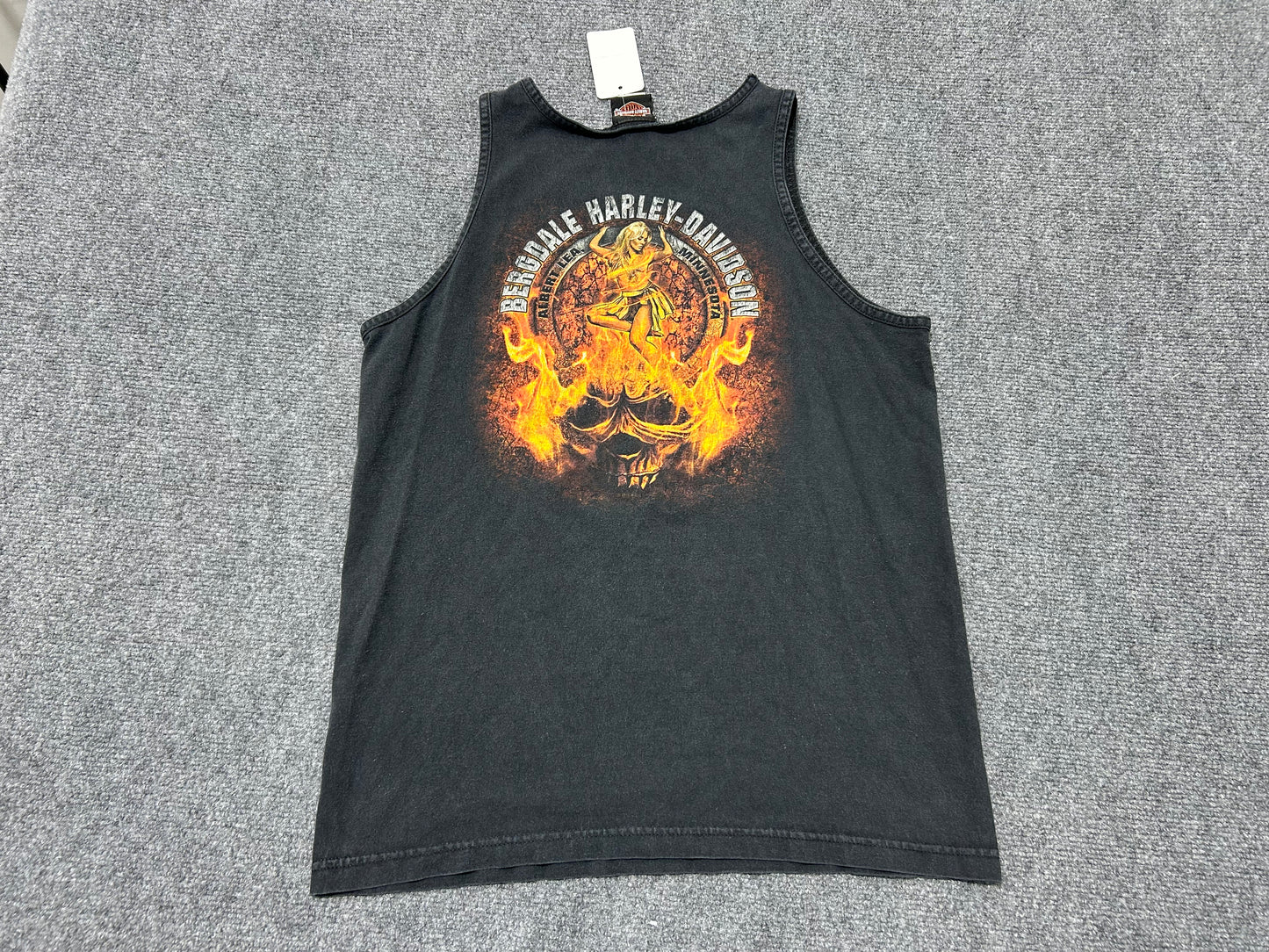 2015 Harley Davidson Skull With Helmet Tank Top - Black Size Medium