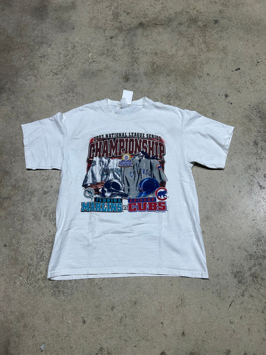 2003 NLS Marlins vs Cubs Tee - White Size XL